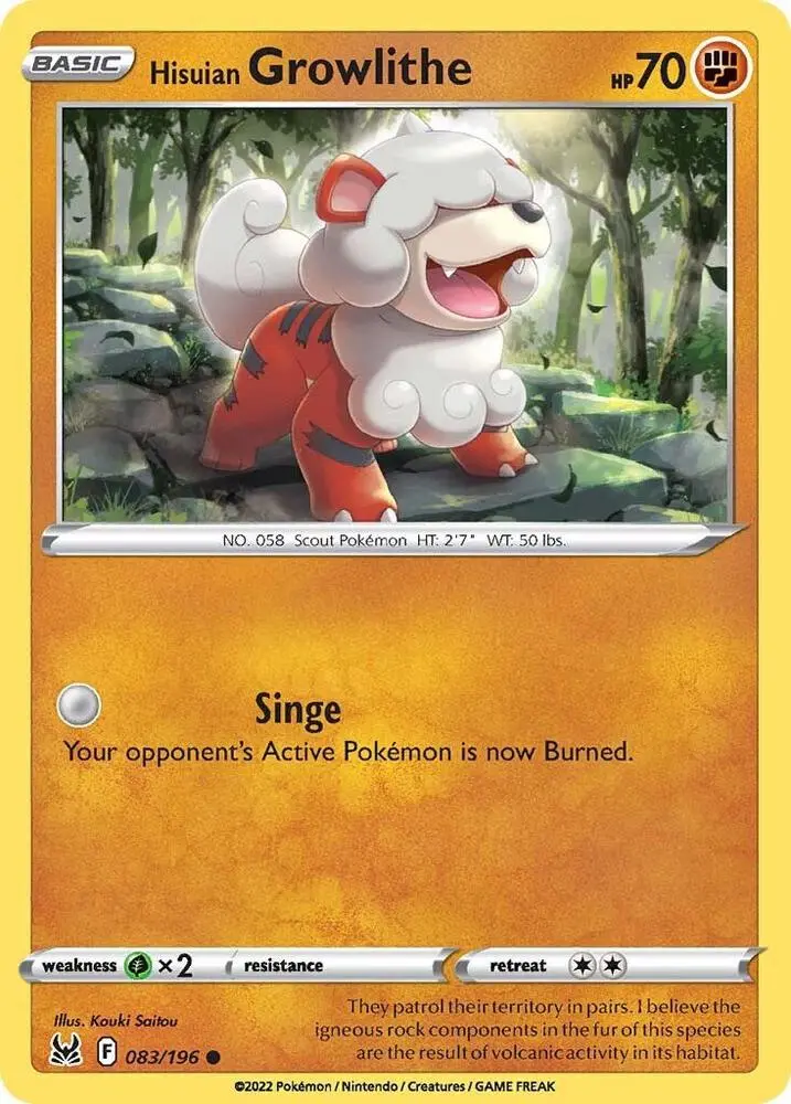 Hisuian Growlithe, Lost Origin 083/196