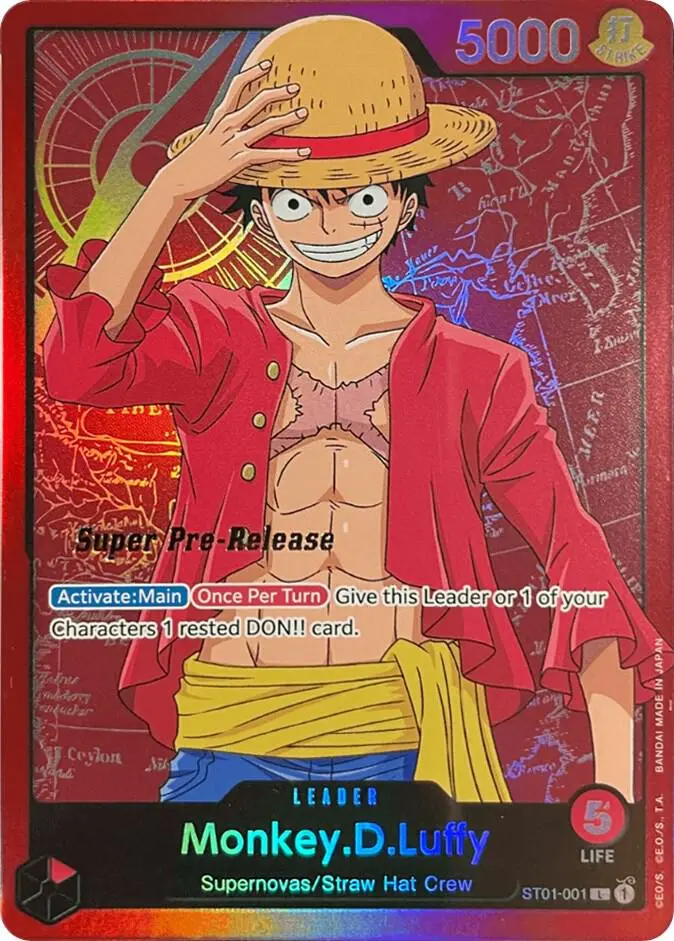 Monkey.D.Luffy, Starter Deck 1 Straw Hat Crew (Super Pre-Release Edition) ST01-001