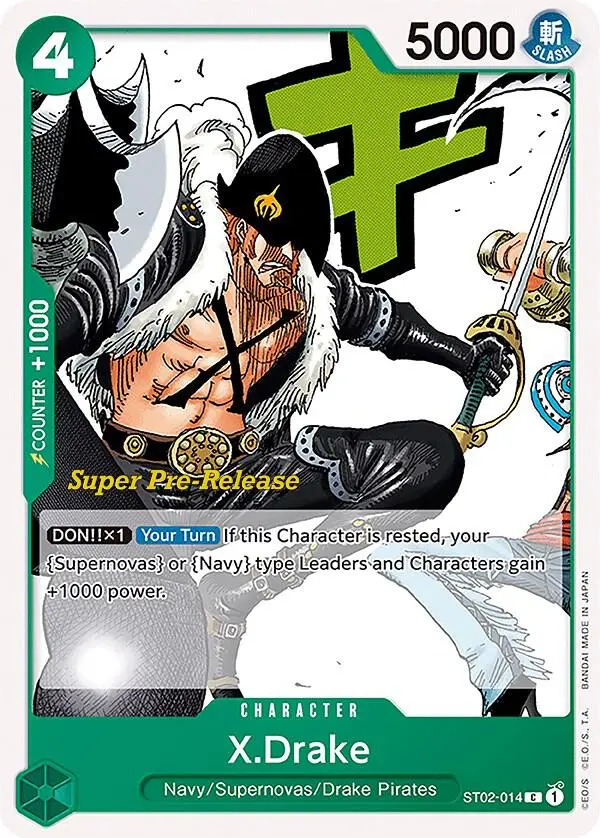 X.Drake, Starter Deck 2 Worst Generation (Super Pre-Release Edition) ST02-014