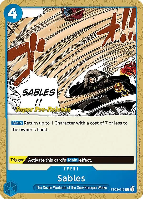 Sables, Starter Deck 3 The Seven Warlords of The Sea (Super Pre-Release Edition) ST03-015