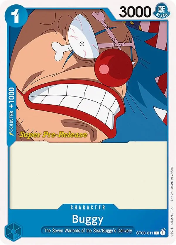 Buggy, Starter Deck 3 The Seven Warlords of The Sea (Super Pre-Release Edition) ST03-011