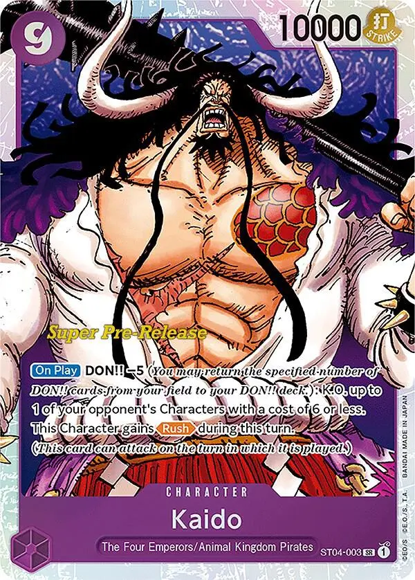Kaido, Starter Deck 4 Animal Kingdom Pirates (Super Pre-Release Edition) ST04-003