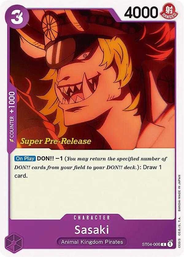 Sasaki, Starter Deck 4 Animal Kingdom Pirates (Super Pre-Release Edition) ST04-006