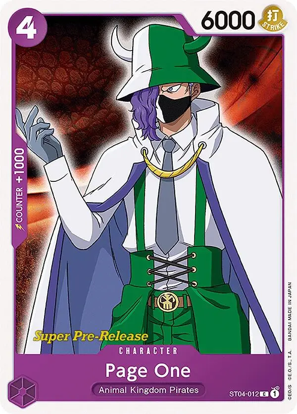 Page One, Starter Deck 4 Animal Kingdom Pirates (Super Pre-Release Edition) ST04-012