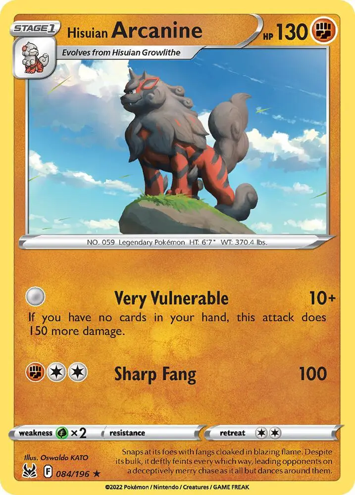 Hisuian Arcanine - 084/196 (Non-Holo), Deck Exclusives 084/196