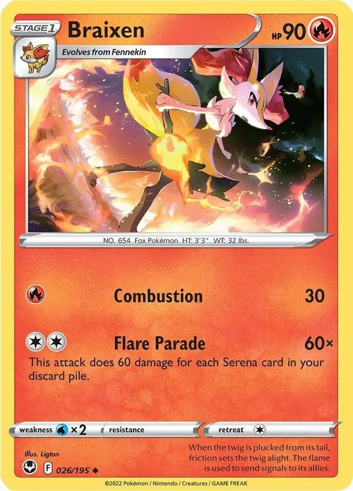Braixen, Silver Tempest 026/195