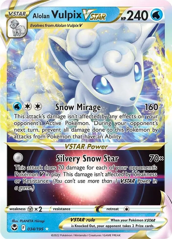 Alolan Vulpix VSTAR, Silver Tempest 034/195