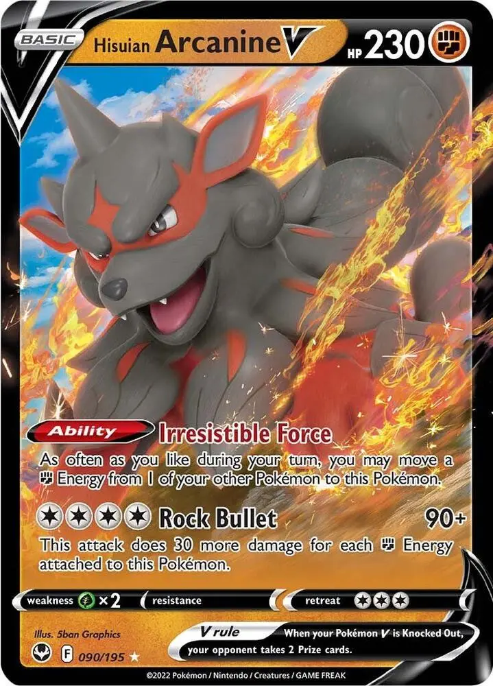 Hisuian Arcanine V, Silver Tempest 090/195