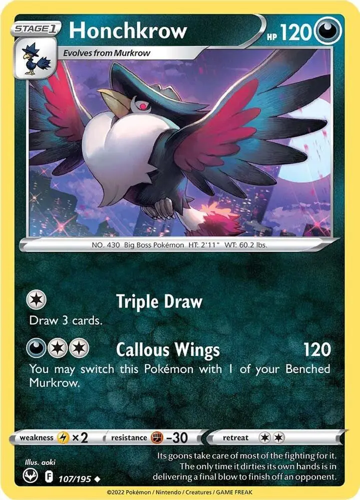Honchkrow, Silver Tempest 107/195