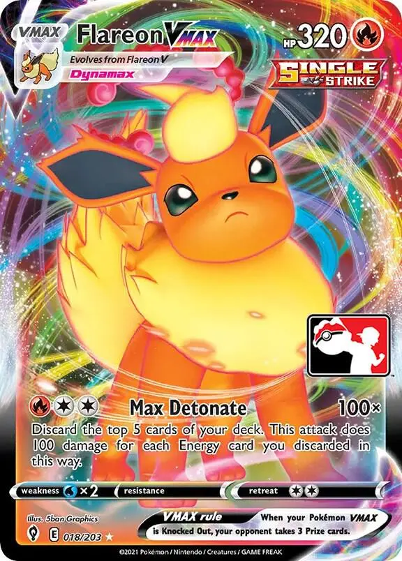 Flareon VMAX, Prize Pack Series Cards 018/203