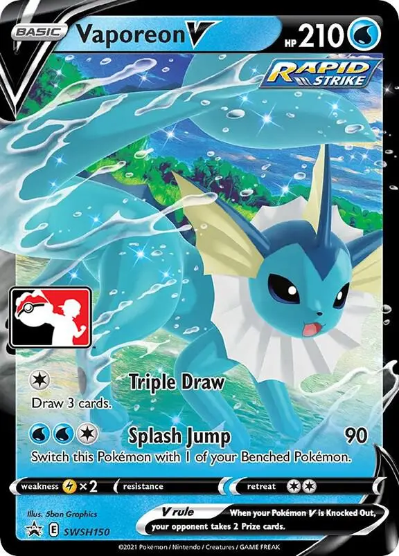 Vaporeon V, Prize Pack Series Cards SWSH150
