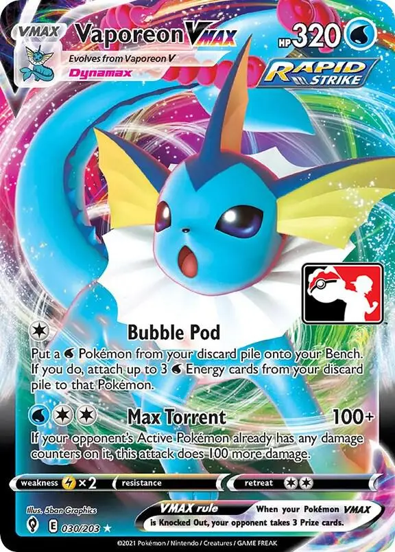 Vaporeon VMAX, Prize Pack Series Cards 030/203