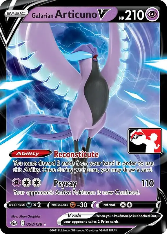 Galarian Articuno V, Prize Pack Series Cards 058/198