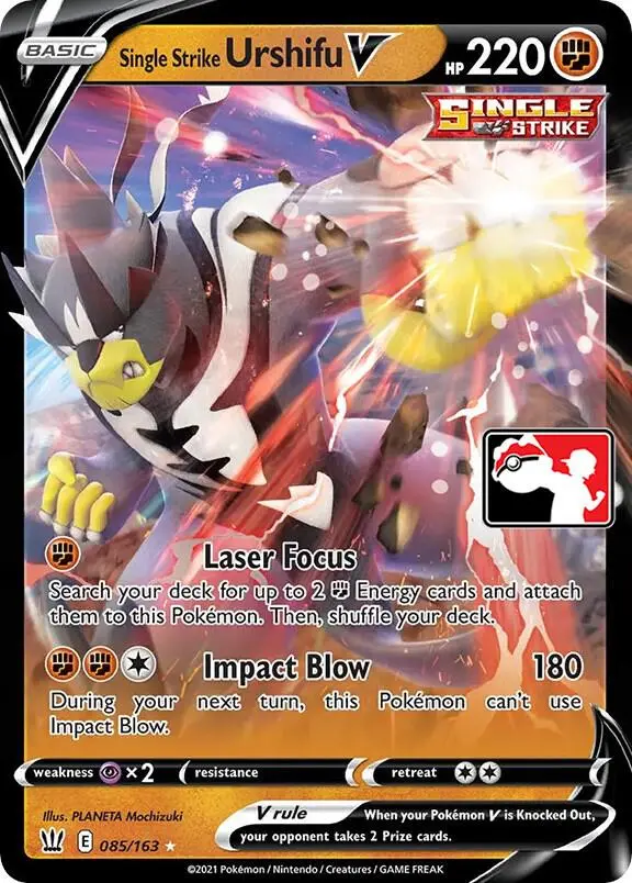 Single Strike Urshifu V, Prize Pack Series Cards 085/163