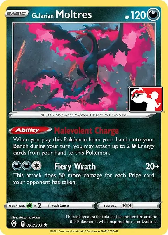 Galarian Moltres, Prize Pack Series Cards 093/203