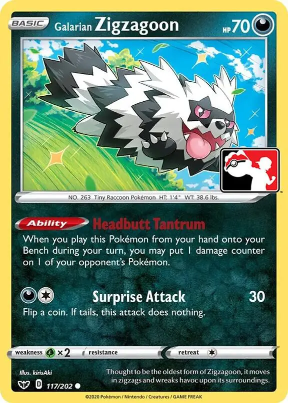 Galarian Zigzagoon, Prize Pack Series Cards 117/202