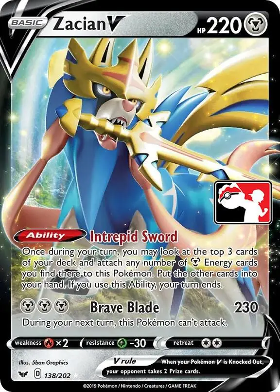 Zacian V, Prize Pack Series Cards 138/202