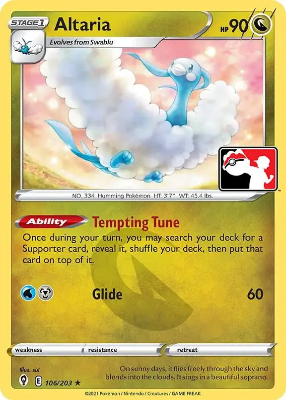 Altaria, Prize Pack Series Cards 106/203