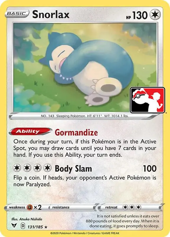 Snorlax, Prize Pack Series Cards 131/185