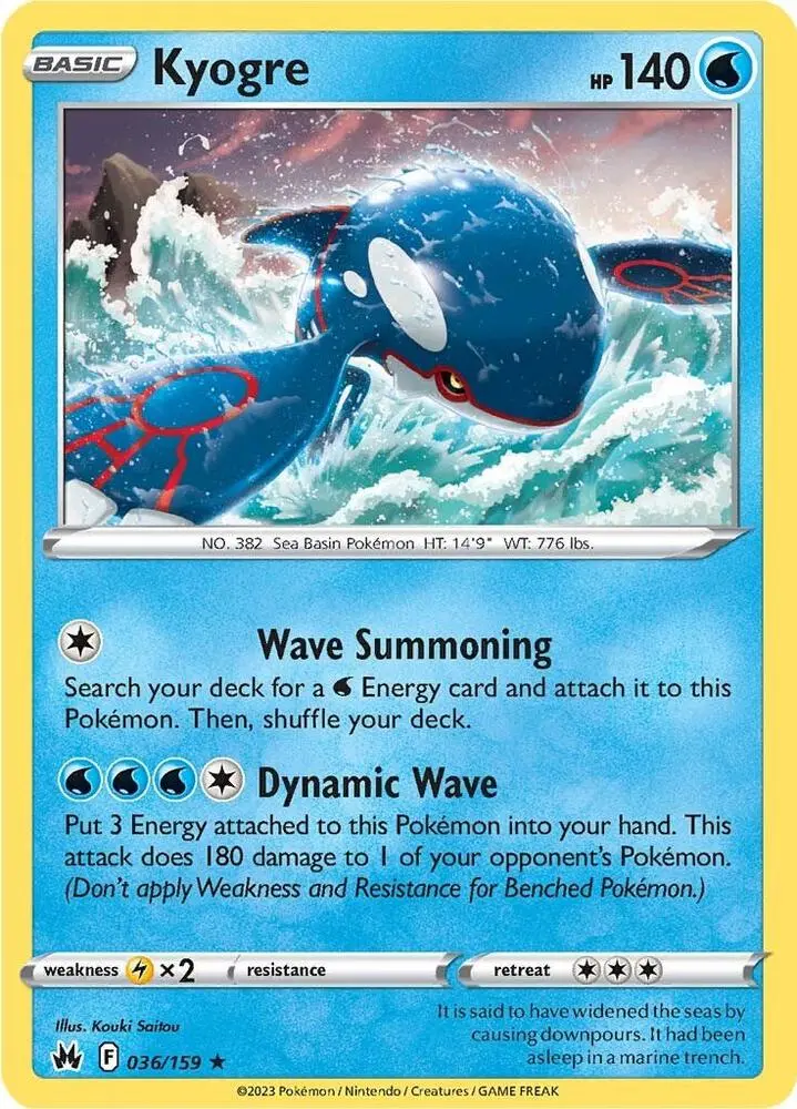 Kyogre, Crown Zenith 036/159