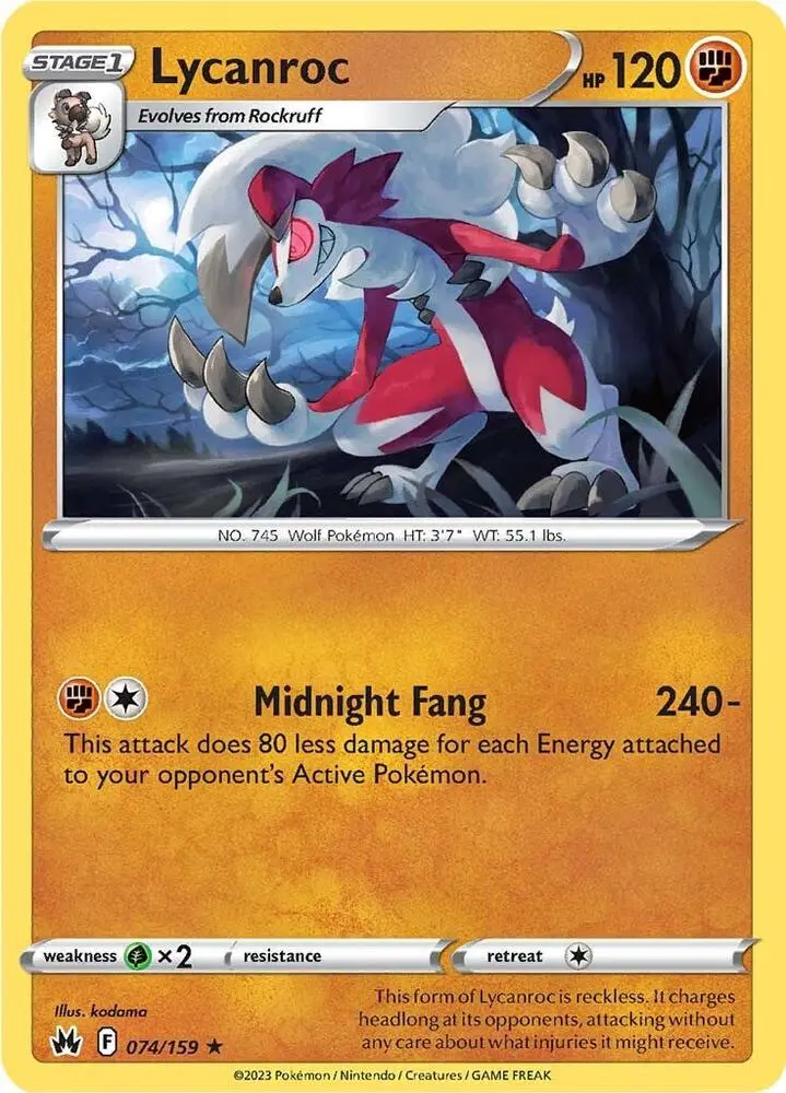 Lycanroc, Crown Zenith 074/159
