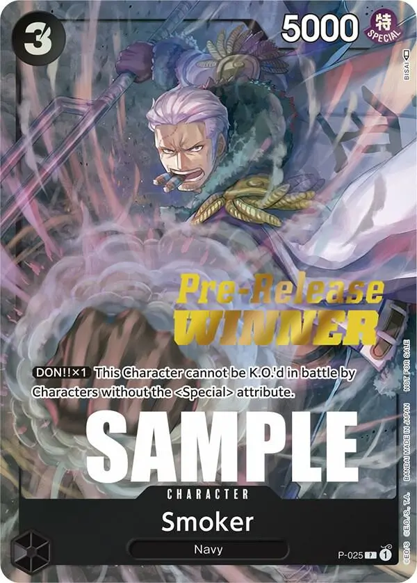 Smoker (Pre-Release Winner), One Piece Promotion Cards P-025