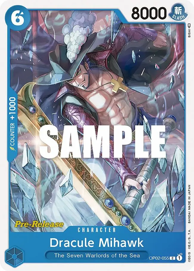 Dracule Mihawk, Paramount War Pre-Release Cards OP02-055