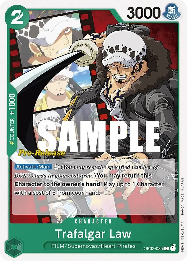 Trafalgar Law, Paramount War Pre-Release Cards OP02-035