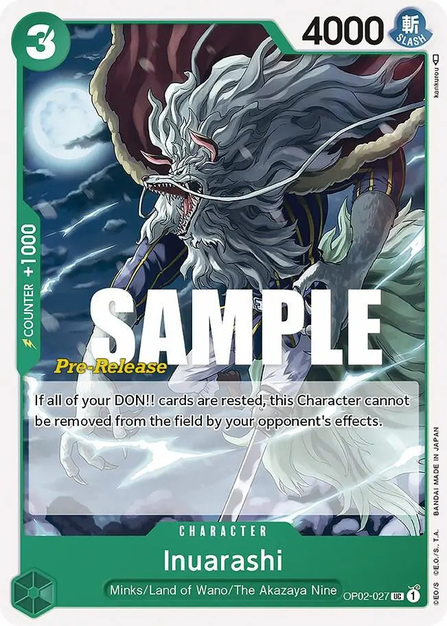 Inuarashi, Paramount War Pre-Release Cards OP02-027