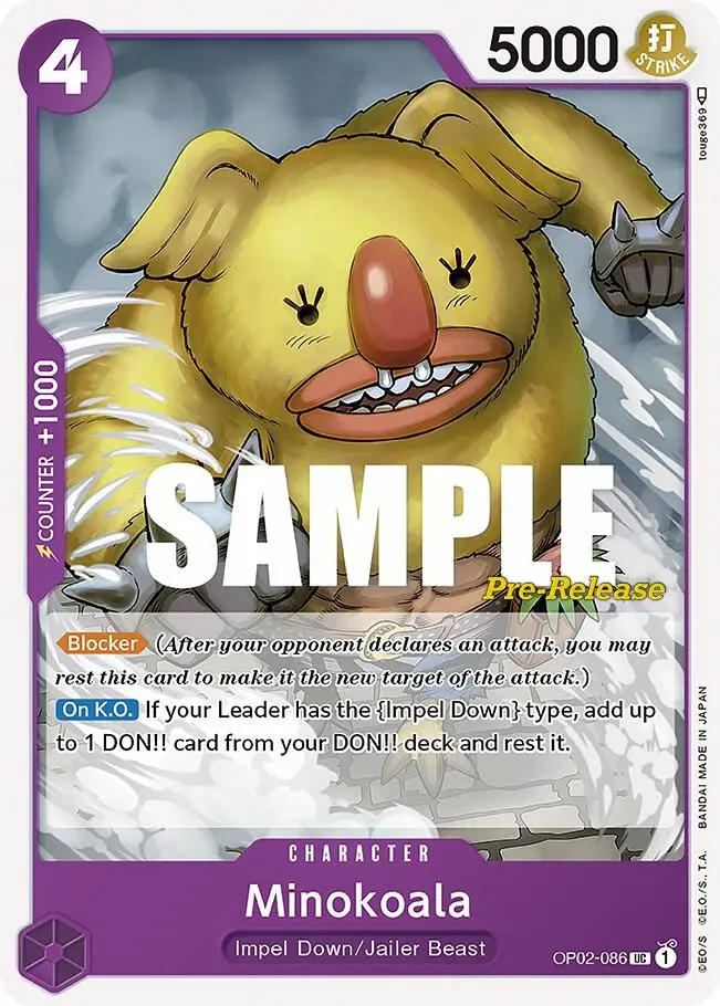 Minokoala, Paramount War Pre-Release Cards OP02-086
