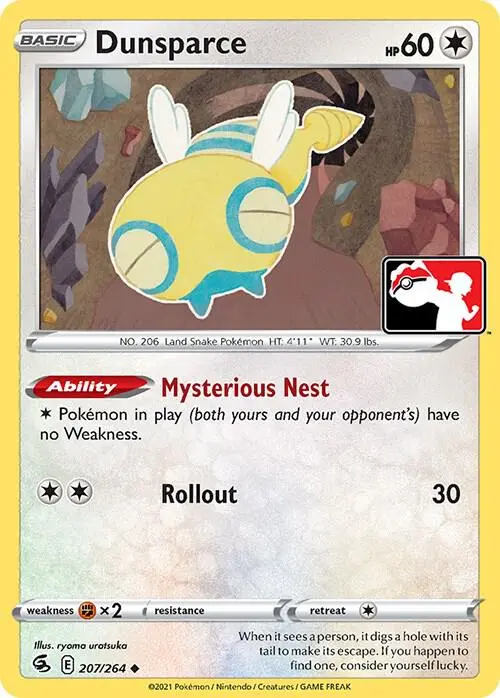 Dunsparce, Prize Pack Series Cards 207/264