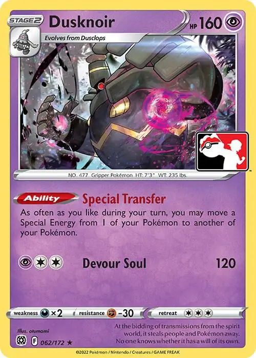 Dusknoir, Prize Pack Series Cards 062/172