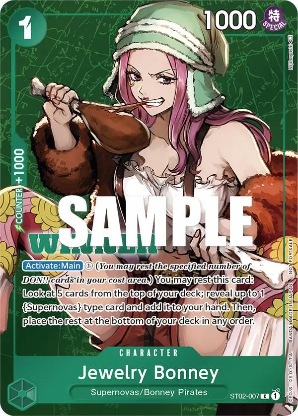 Jewelry Bonney (Tournament Pack Vol. 3 Winner), One Piece Promotion Cards ST02-007