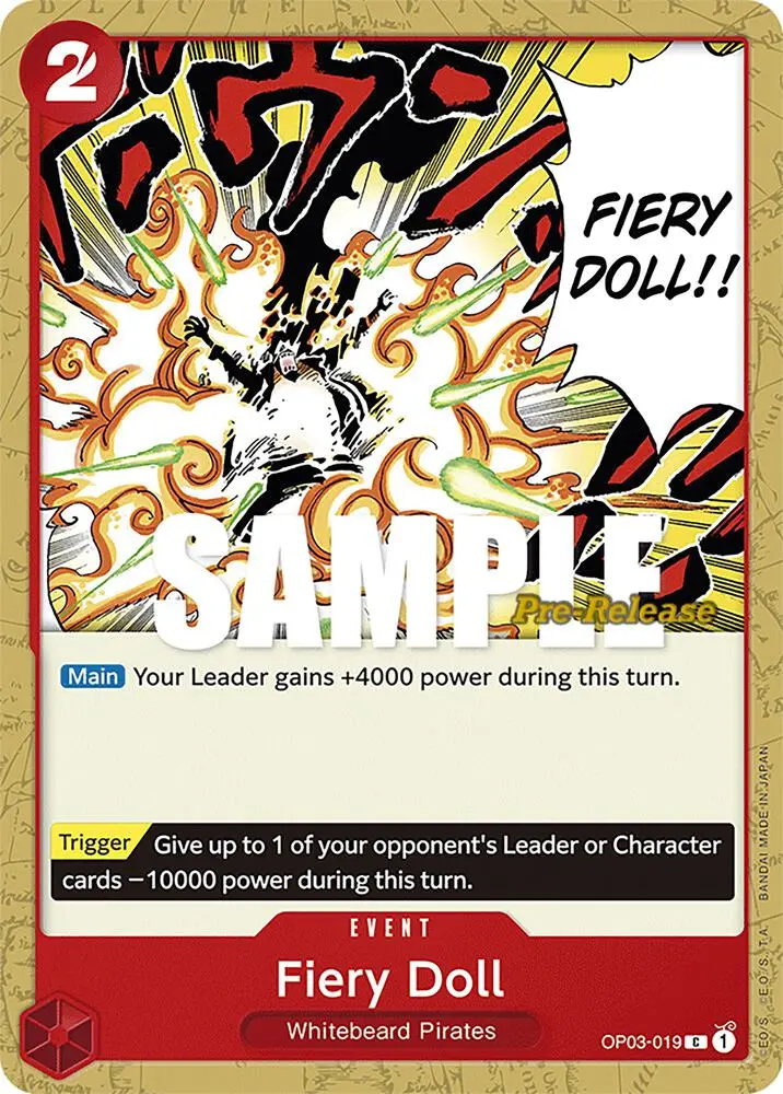 Fiery Doll, Pillars of Strength Pre-Release Cards OP03-019