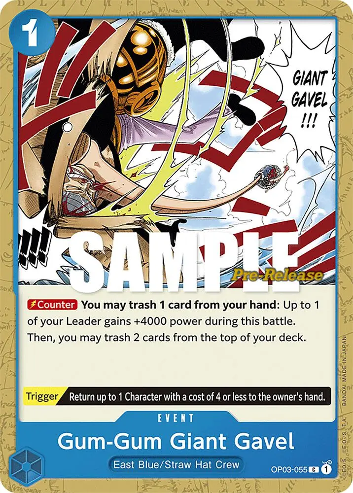 Gum-Gum Giant Gavel, Pillars of Strength Pre-Release Cards OP03-055