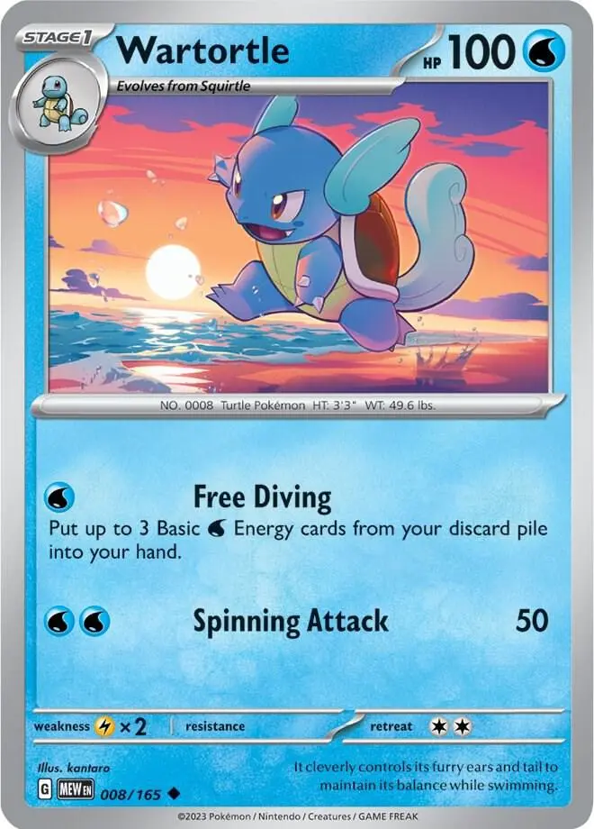 Wartortle, Pokémon 151 008/165