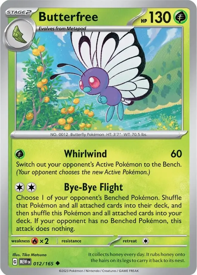 Butterfree, Pokémon 151 012/165