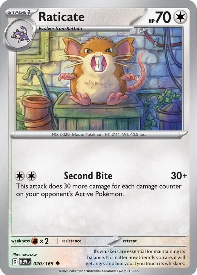 Raticate, Pokémon 151 020/165
