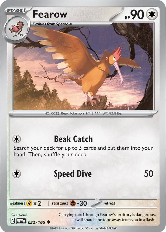 Fearow, Pokémon 151 022/165