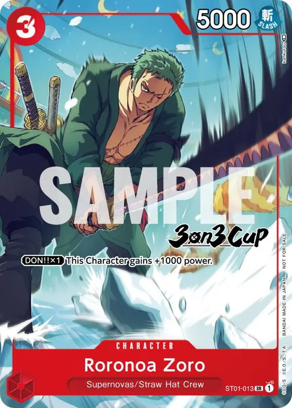 Roronoa Zoro (3-on-3 Cup Participant), One Piece Promotion Cards ST01-013
