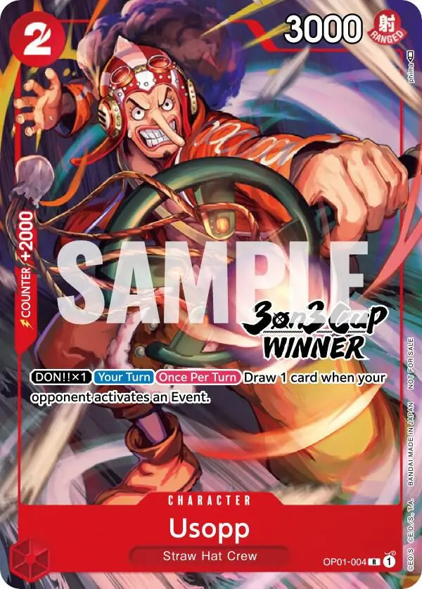 Usopp (3-on-3 Cup Winner), One Piece Promotion Cards OP01-004