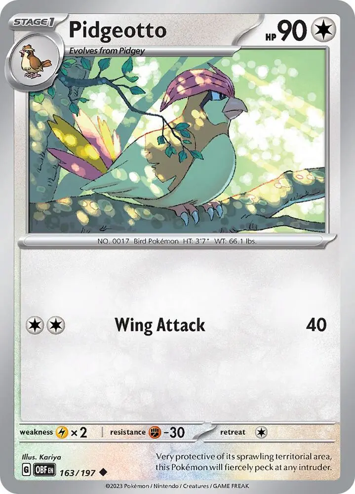 Pidgeotto, Obsidian Flames 163/197