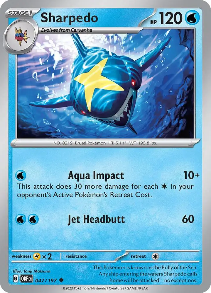 Sharpedo, Obsidian Flames 047/197