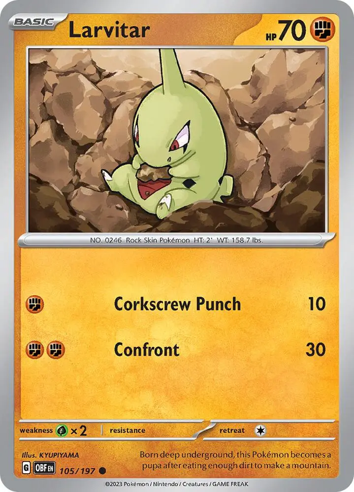 Larvitar, Obsidian Flames 105/197