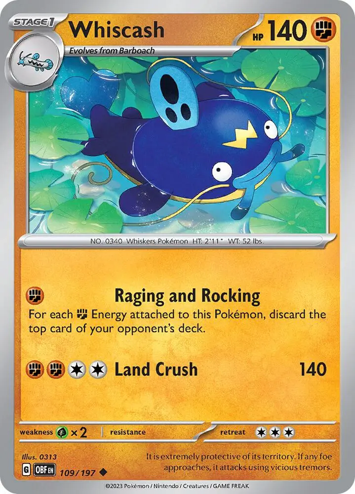 Whiscash, Obsidian Flames 109/197