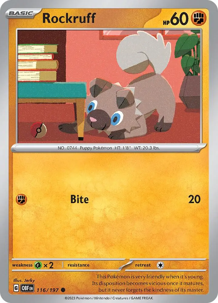Rockruff, Obsidian Flames 116/197
