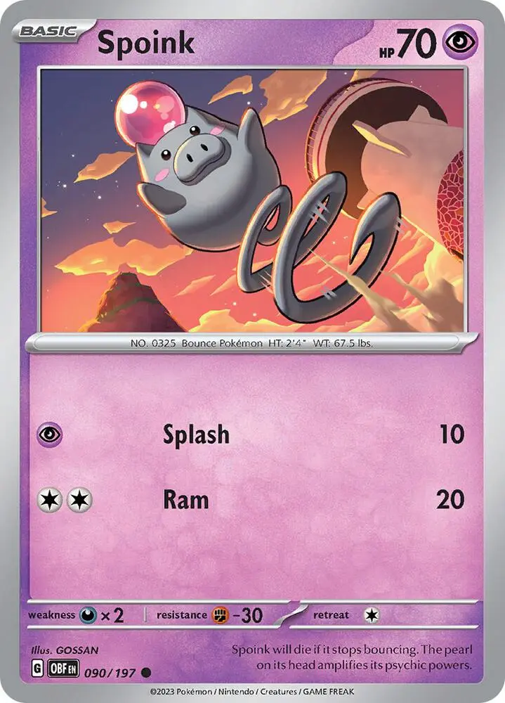Spoink, Obsidian Flames 090/197