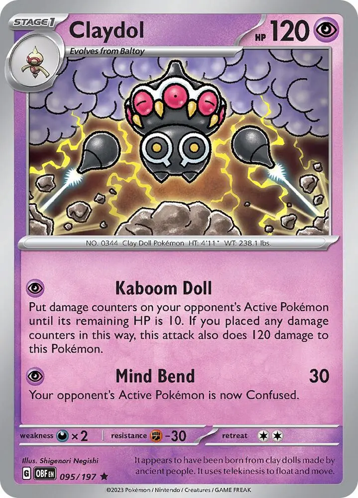 Claydol, Obsidian Flames 095/197