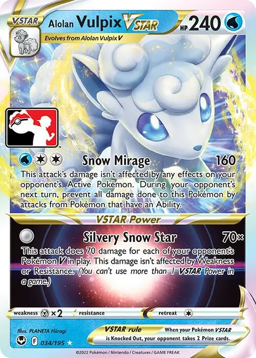 Alolan Vulpix VSTAR, Prize Pack Series Cards 034/195