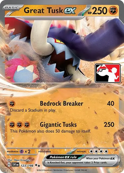 Great Tusk ex, Prize Pack Series Cards 123/198